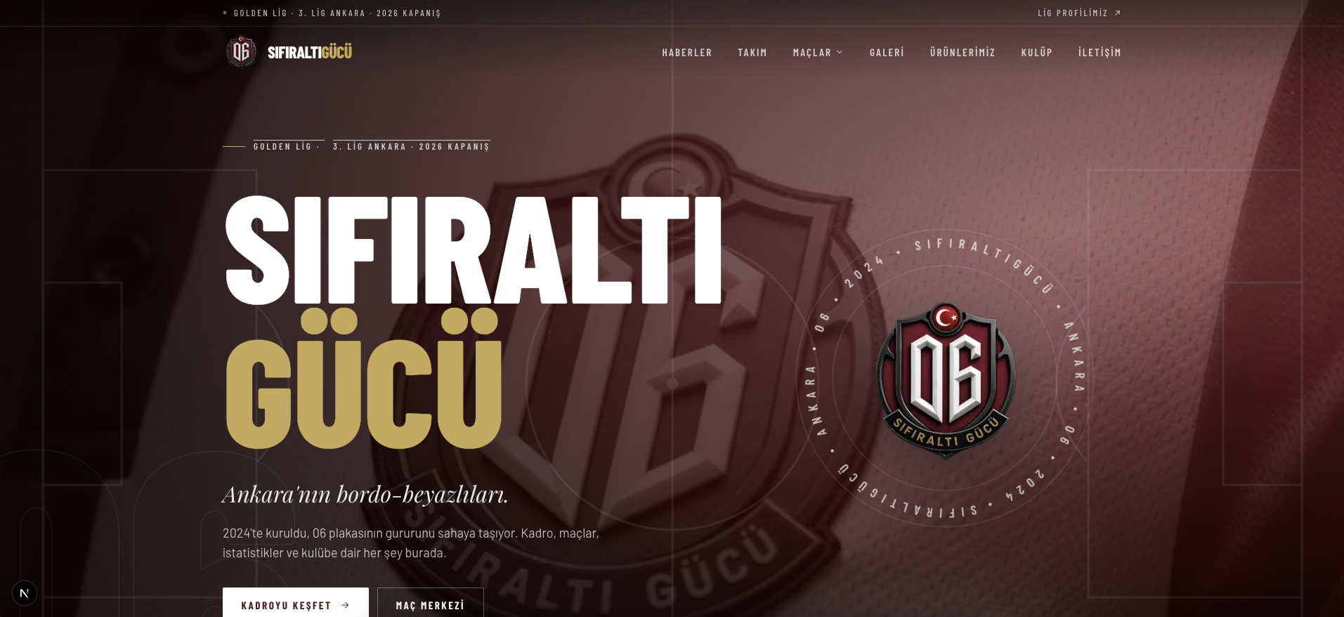 Sıfıraltı Gücü — Futbol Kulübü Web Sitesi — 1